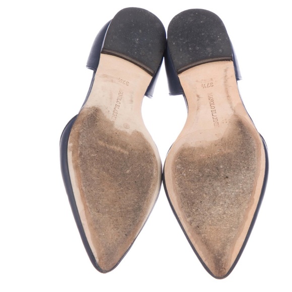 Manolo Blahnik Leather d'Orsay Flats - Picture 4 of 4